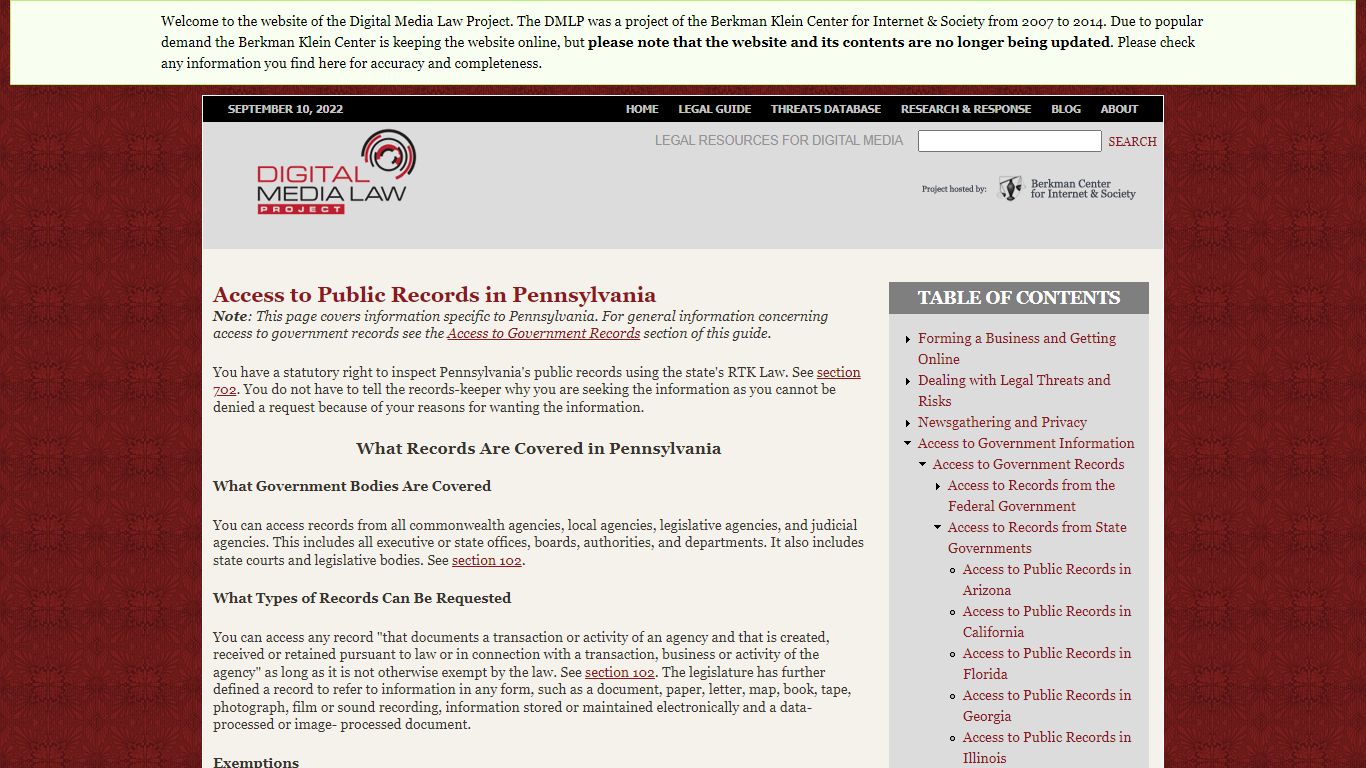 Access to Public Records in Pennsylvania | Digital Media Law Project